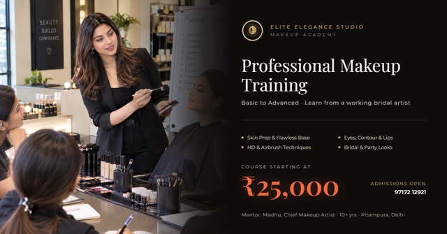 Learn from a working bridal artist. Course starting at ₹25,000
